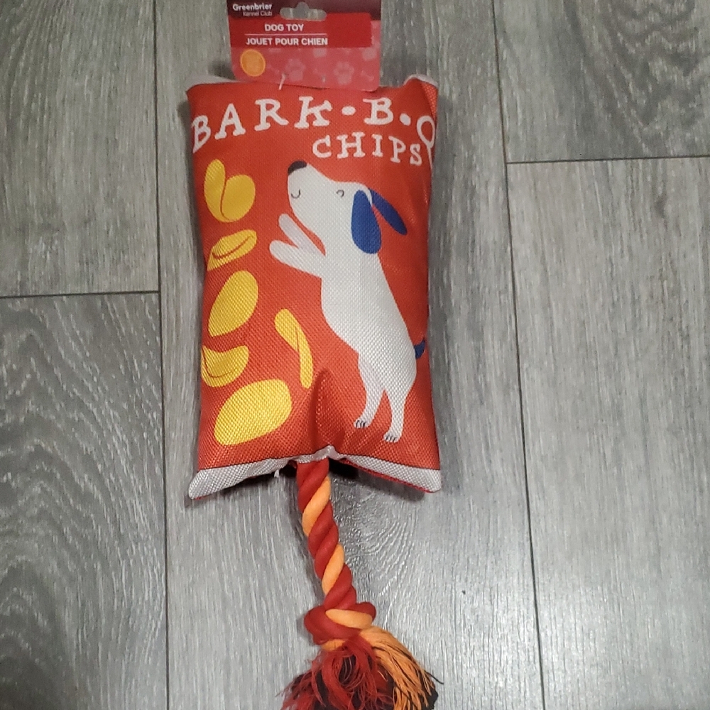 Greenbrier Kennel Club Orange "Bark-B-Q Chips" Durable Rope & Plush Dog Toy